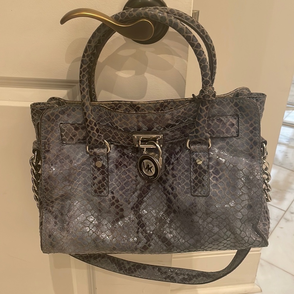 Michael Kors Blue Snake Skin Bag